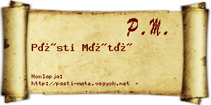 Pásti Máté névjegykártya
