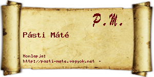 Pásti Máté névjegykártya