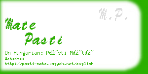 mate pasti business card